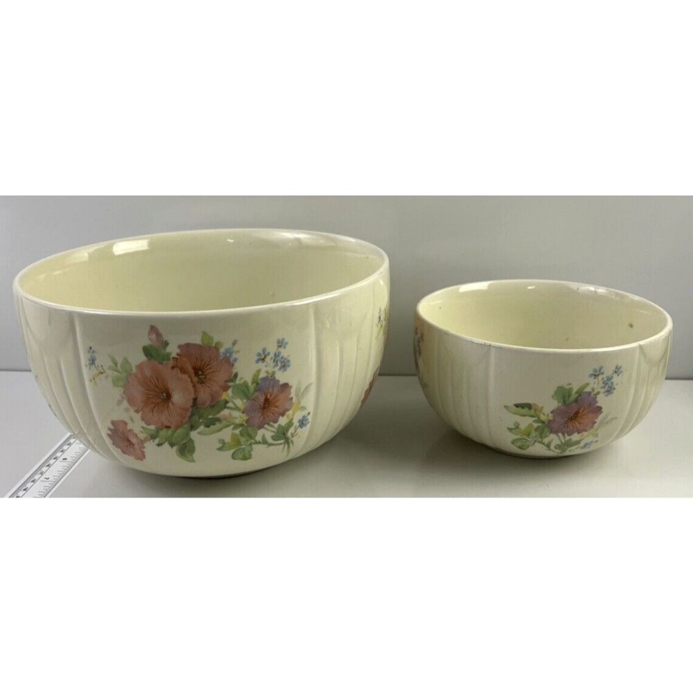 Hall Radiance Serenade Vintage Pair of Serving Mixing Bowl 8.75" and 6" Bowl